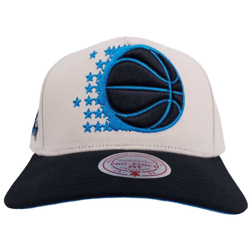 Orlando Magic Mitchell & Ness NBA Pro Fit Snapback Hat Cap 3D Logo Cream NWT